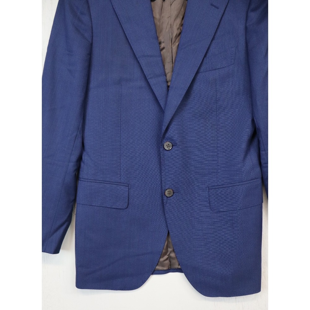 Suit Supply Vitale Barberis Canonico Blue 2 Button Sport Coat Jacket 38R Havana - Picture 9 of 10